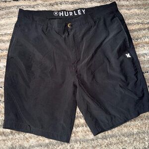 Hurley Black Men's Swim/Board Shorts with Logo Tag